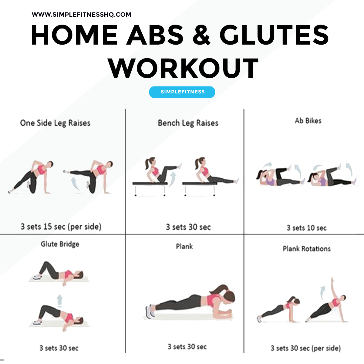 Home Abs & Booty Lower Body Workout For Women - SimpleFitness